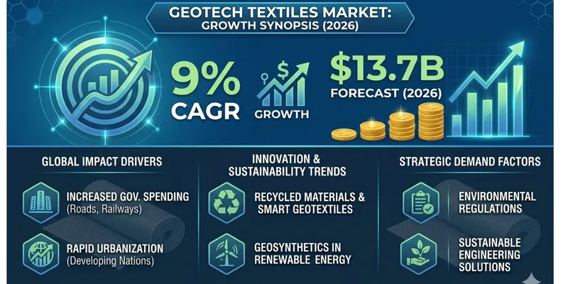 Geotech Textiles Market 2026: $13.7B Forecast, 9% CAGR & Key Growth Insights